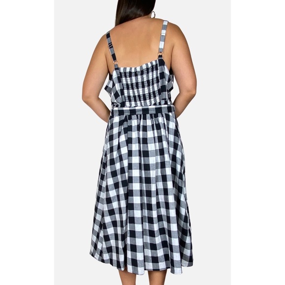 CITY CHIC 'Check It' Black White Check Print Belted Midi Dress Plus Size XL 22 - Picture 3 of 12
